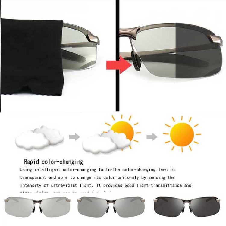 Photochromic Sunglasses Day and Night Vision Driving Eyewear (Silver) - Sunglasses by PMC Jewellery | Online Shopping South Africa | PMC Jewellery