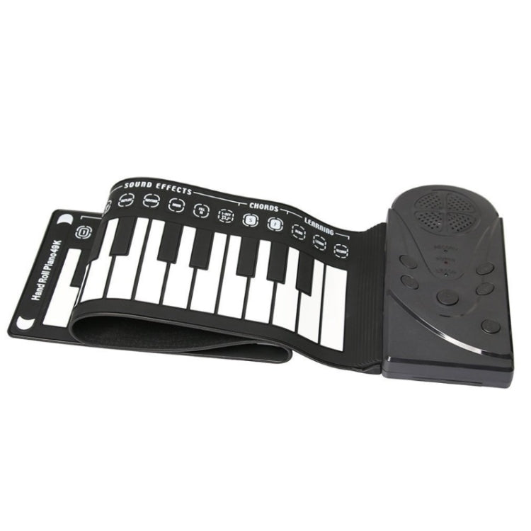 49-Key Portable Hand-Rolled Piano With Horn Children Beginners To Practice Electronic Piano(Elegant Black) - Keyboard Instruments by PMC Jewellery | Online Shopping South Africa | PMC Jewellery