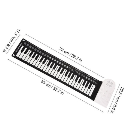 49-Key Portable Hand-Rolled Piano With Horn Children Beginners To Practice Electronic Piano(Elegant Black) - Keyboard Instruments by PMC Jewellery | Online Shopping South Africa | PMC Jewellery