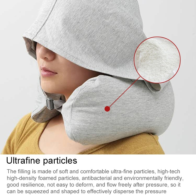 Portable Airplane Travel U-shaped Hooded Pillow Nap Time Neck Pillow(Navy Blue) - Cushions & Pillows by PMC TechLife | Online Shopping South Africa | PMC TechLife | Buy Now Pay Later Mobicred