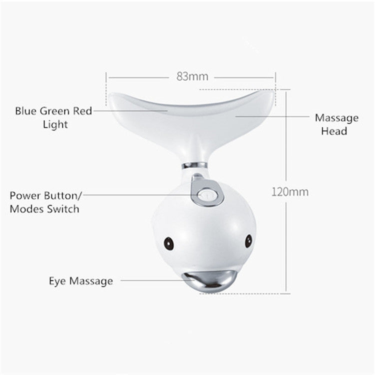 Electric Dolphin Neck Massager Wrinkle Removal Handheld Vibration Neck Face Massage Beauty Instrument Tool(Pearl White) - free shipping - PMC TechLife - Order now!