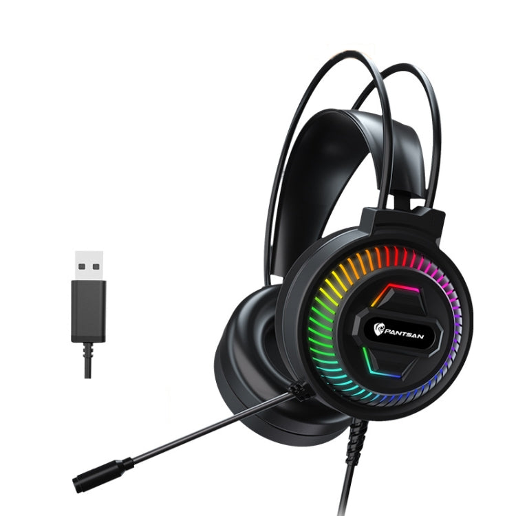 PANTSAN PSH-400 USB Computer Head-Mounted Luminous RGB Wired Headset, Specification:7.1 USB - Multimedia Headset by PANTSAN | Online Shopping South Africa | PMC TechLife | Buy Now Pay Later Mobicred