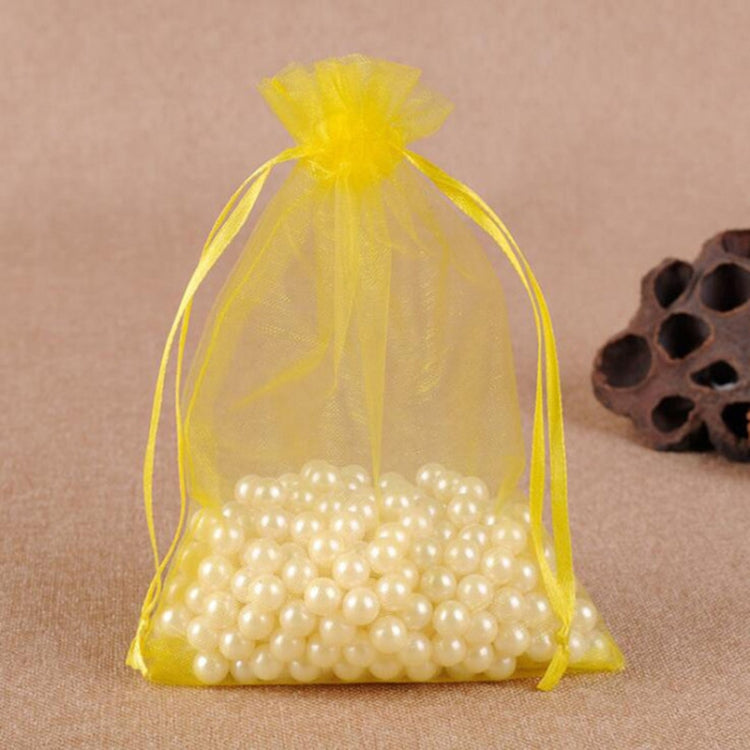 100 PCS Gift Bags Jewelry Organza Bag Wedding Birthday Party Drawable Pouches, Gift Bag Size:7X9cm(Yellow) - Gift Bags & Wrapping Supplies by PMC TechLife | Online Shopping South Africa | PMC TechLife | Buy Now Pay Later Mobicred