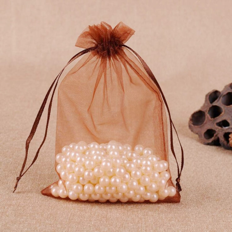 100 PCS Gift Bags Jewelry Organza Bag Wedding Birthday Party Drawable Pouches, Gift Bag Size:13X18cm(Coffee) - Gift Bags & Wrapping Supplies by PMC TechLife | Online Shopping South Africa | PMC TechLife | Buy Now Pay Later Mobicred