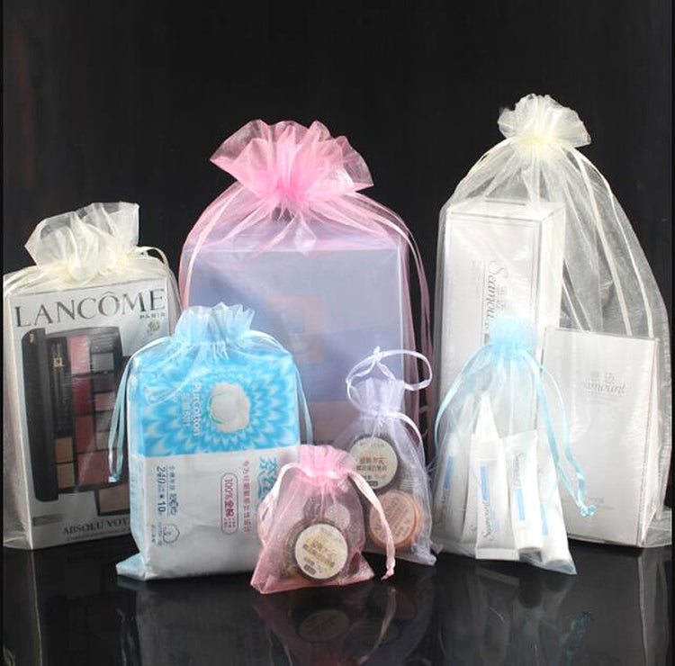 100 PCS Gift Bags Jewelry Organza Bag Wedding Birthday Party Drawable Pouches, Gift Bag Size:16X22cm(Fruit Green) - free shipping - PMC TechLife - Order now!
