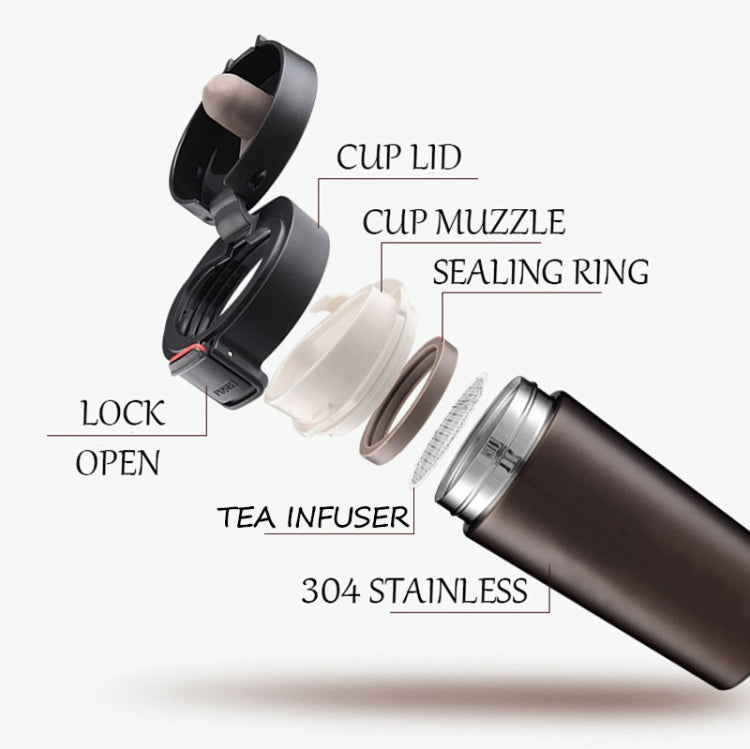Stainless Steel Thermos Cups Insulated Tumbler, Capacity:380ml(BLACK) - free shipping - PMC TechLife - Order now!