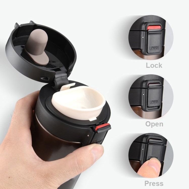 Stainless Steel Thermos Cups Insulated Tumbler, Capacity:380ml(BLACK) - free shipping - PMC TechLife - Order now!