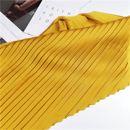 Ladies Retro Style Pleated Diamond Square Scarf Silk Scarf, Length: 70cm(Yellow) - Scarf by PMC Jewellery | Online Shopping South Africa | PMC Jewellery