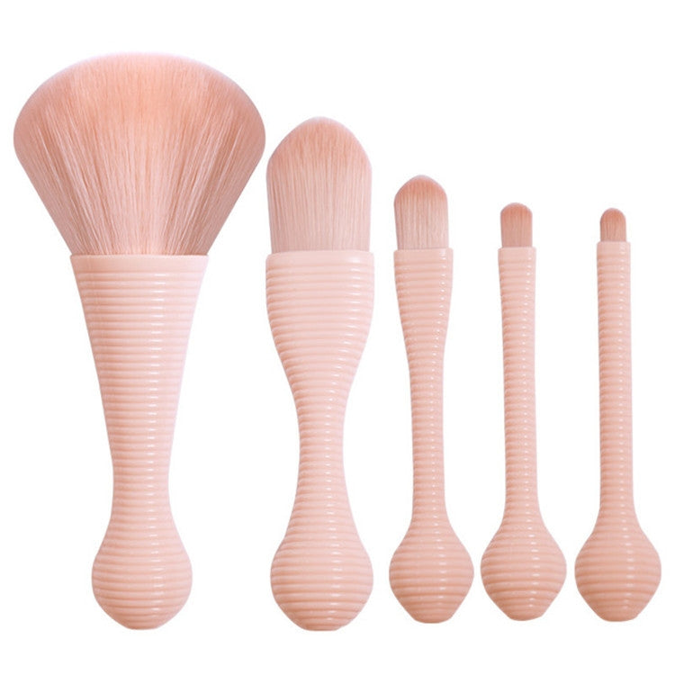 Mini Makeup Brush Set Portable Tool Beauty Makeup Brush Small Waist Brush, Style:Lollipop Skin Color 5 Sticks + Stand - Makeup Brushes by PMC Jewellery | Online Shopping South Africa | PMC Jewellery