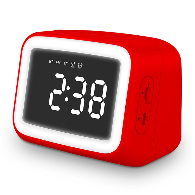 AEC BT-511 Mini LED HD Mirror Bluetooth Speaker, Support 32GB TF Card & 3.5mm AUX & Dual Alarm Clock & Real-time Temperature & Hands-free Calling(Red) - Mini Speaker by AEC | Online Shopping South Africa | PMC TechLife | Buy Now Pay Later Mobicred
