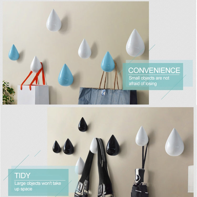 Creative Water Droplets Wall Hooks Home Decoration Resin Mural 3D Coat Hook Single Hooks Wall Hanger, Size:Small Size(White) - Shelf & Hooks by PMC TechLife | Online Shopping South Africa | PMC TechLife | Buy Now Pay Later Mobicred
