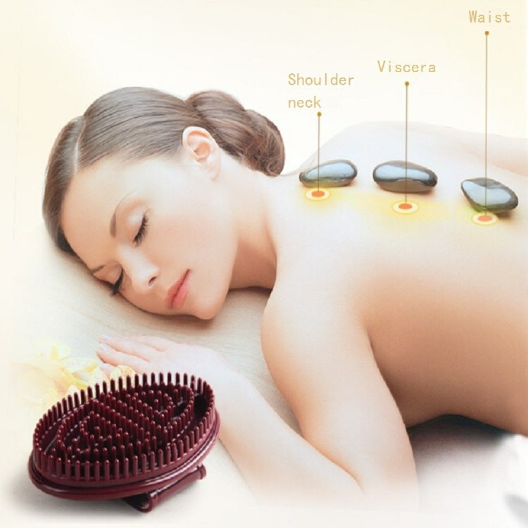 2 PCS Five Lines of Meridian Brush Body Massage Brush Massager(Dark Red) - Massage & Relaxation by PMC Jewellery | Online Shopping South Africa | PMC Jewellery