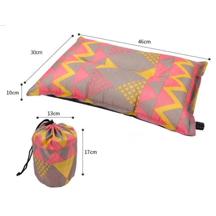 Portable Ethnic Style Automatic Inflatable Pillows Outdoor Camping Tent Camping Equipment Car Travel Pillows(Gray Blue Print) - Others by PMC TechLife | Online Shopping South Africa | PMC TechLife