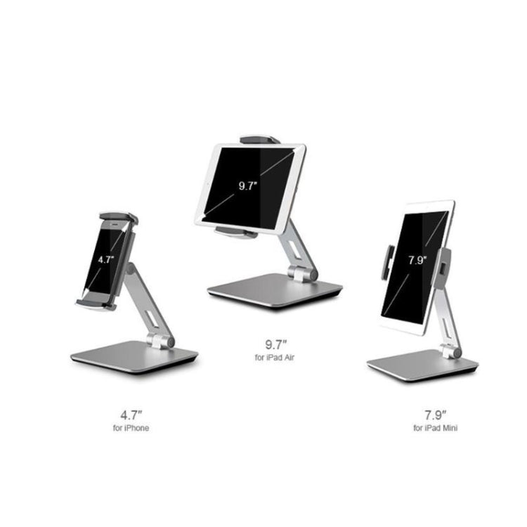 AP-7X Universal Aluminum Stand Desk Mount Holder for 4.7-9.7 inch Phone & Tablet PC(Silver Gray) - Desktop Holder by PMC TechLife | Online Shopping South Africa | PMC TechLife