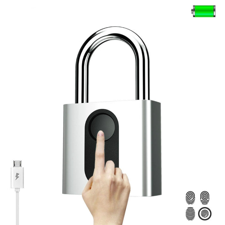 USB Rechargeable Door Lock Fingerprint Padlock Quick Unlock Security Keyless Smart Metal Lock - Padlocks by PMC TechLife | Online Shopping South Africa | PMC TechLife | Buy Now Pay Later Mobicred