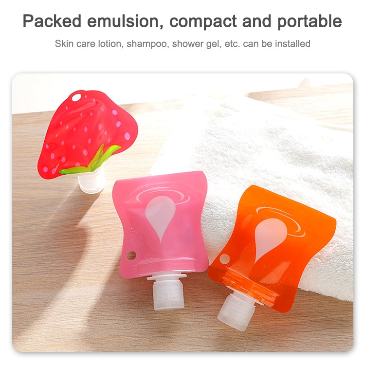 2 PCS Portable Silicone Lotion Bottle Hand Sanitizer Bottle Travel Soft Pack Shampoo Shower Gel Bottle( Strawberry red) - Cosmetics bottle by PMC Jewellery | Online Shopping South Africa | PMC Jewellery