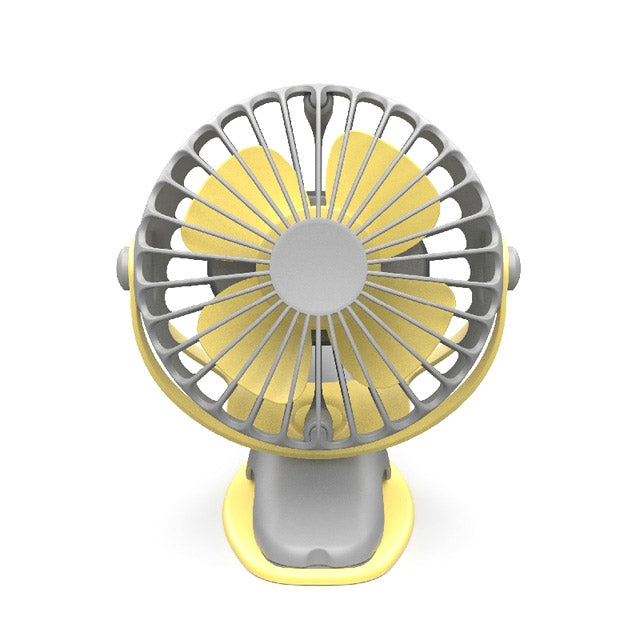 360 Degree -Round Rotation Mini Cooling Air Fan 4 Speed Adjustable Portable USB Rechargeable Desktop Clip Fan(Gray) - Electric Fans by PMC Jewellery | Online Shopping South Africa | PMC Jewellery