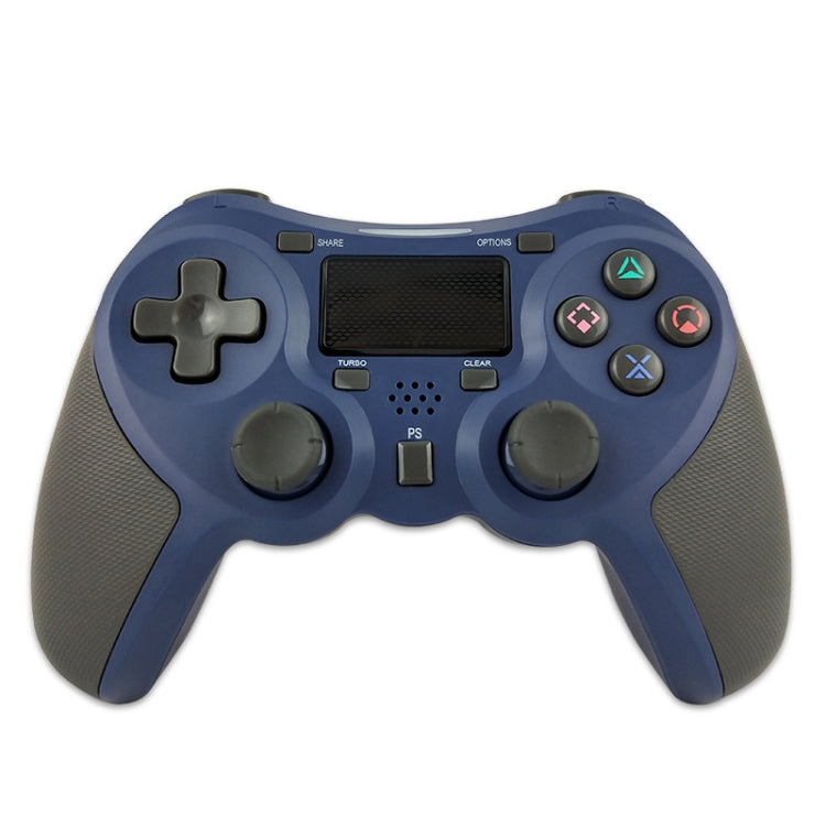 Rubberized Wireless Game Controller Bluetooth Handle for PS4 Host(Blue) - Gamepads by PMC Jewellery | Online Shopping South Africa | PMC Jewellery