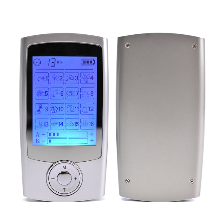 16 Mode Digital Electronic Pulse Massager Muscle Stimulator Pain Relief Machine(Silver) - free shipping - PMC TechLife - Order now!