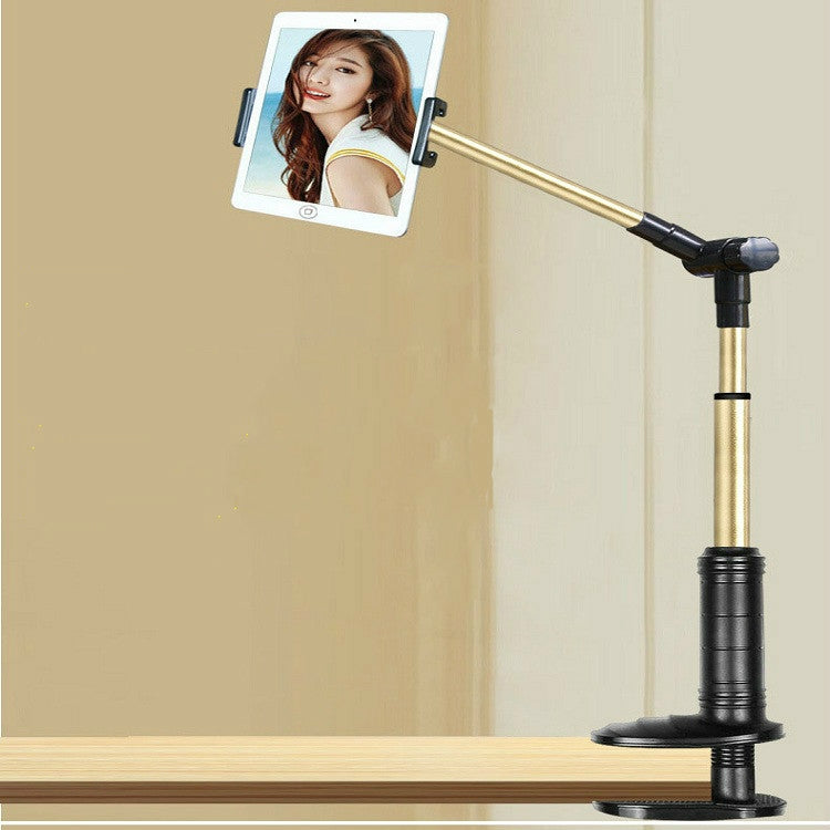 360 Degree Rotation Lazy Mount Folding Long Arm Phone Stand Holder for 4-14 Inch Tablet & Phone(Black Gold) - Lazy Bracket by PMC TechLife | Online Shopping South Africa | PMC TechLife