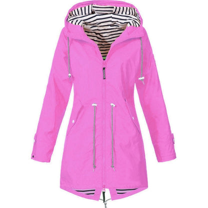 Women Waterproof Rain Jacket Hooded Raincoat, Size:M(Pink) - Hoodie by PMC Jewellery | Online Shopping South Africa | PMC Jewellery