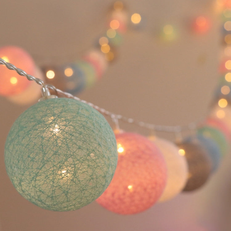 3M 20 Leds Cotton Ball Light String Holiday Wedding Christmas Party Bedroom Fairy Lights Outdoor LED Light Garland Decoration, Power Suupply: EU Plug(Grey) - Christmas Decoration Lamps by PMC TechLife | Online Shopping South Africa | PMC TechLife | Buy Now Pay Later Mobicred