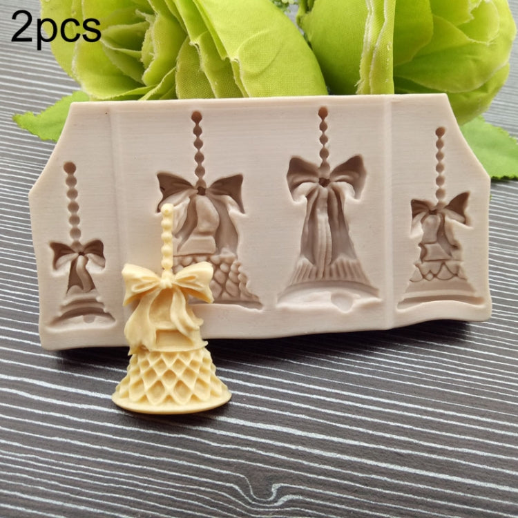 2 PCS Christmas Bells Chocolate Candy Cookie Cake Decorating Tools DIY Baking Fondant Food Grade Silicone Mold(White) - free shipping - PMC TechLife - Order now!