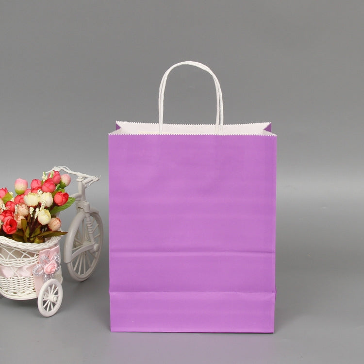 10 PCS Elegant Kraft Paper Bag With Handles for Wedding/Birthday Party/Jewelry/Clothes, Size:22x27x11cm(Purple) - Gift Bags & Wrapping Supplies by PMC TechLife | Online Shopping South Africa | PMC TechLife | Buy Now Pay Later Mobicred