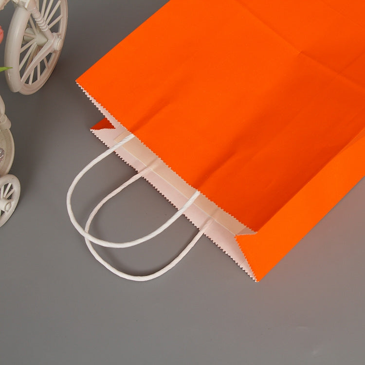 10 PCS Elegant Kraft Paper Bag With Handles for Wedding/Birthday Party/Jewelry/Clothes, Size:22x27x11cm(Orange) - Gift Bags & Wrapping Supplies by PMC TechLife | Online Shopping South Africa | PMC TechLife | Buy Now Pay Later Mobicred