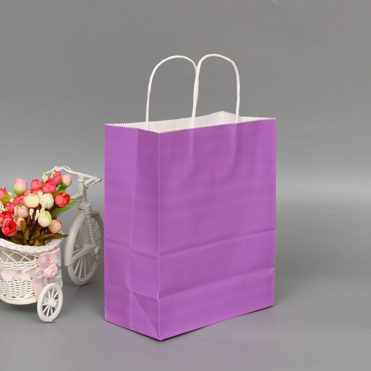 10 PCS Elegant Kraft Paper Bag With Handles for Wedding/Birthday Party/Jewelry/Clothes, Size:26x33x12cm(Purple) - Gift Bags & Wrapping Supplies by PMC TechLife | Online Shopping South Africa | PMC TechLife | Buy Now Pay Later Mobicred