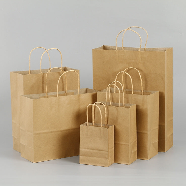 10 PCS Elegant Kraft Paper Bag With Handles for Wedding/Birthday Party/Jewelry/Clothes, Size:32x25x11cm(Yellow Kraft) - Gift Bags & Wrapping Supplies by PMC TechLife | Online Shopping South Africa | PMC TechLife | Buy Now Pay Later Mobicred