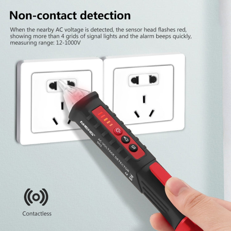 ANENG Non-contact Smart Electric Pen Home Induction Sound And Light Alarm Electric Pen(Red) - Voltage Detector by PMC TechLife | Online Shopping South Africa | PMC TechLife | Buy Now Pay Later Mobicred