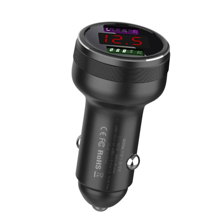 QIAKEY GX506L Dual USB Fast Charge Car Charger(Black) - Car Charger by QIAKEY | Online Shopping South Africa | PMC Jewellery