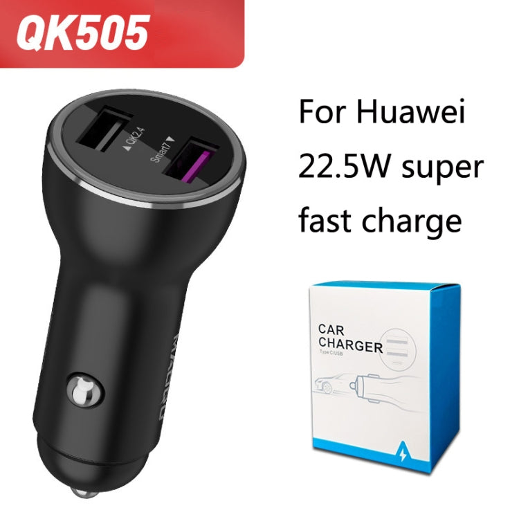 QIAKEY QK505 Dual Ports Fast Charge Car Charger(Black) - free shipping - PMC TechLife - Order now!