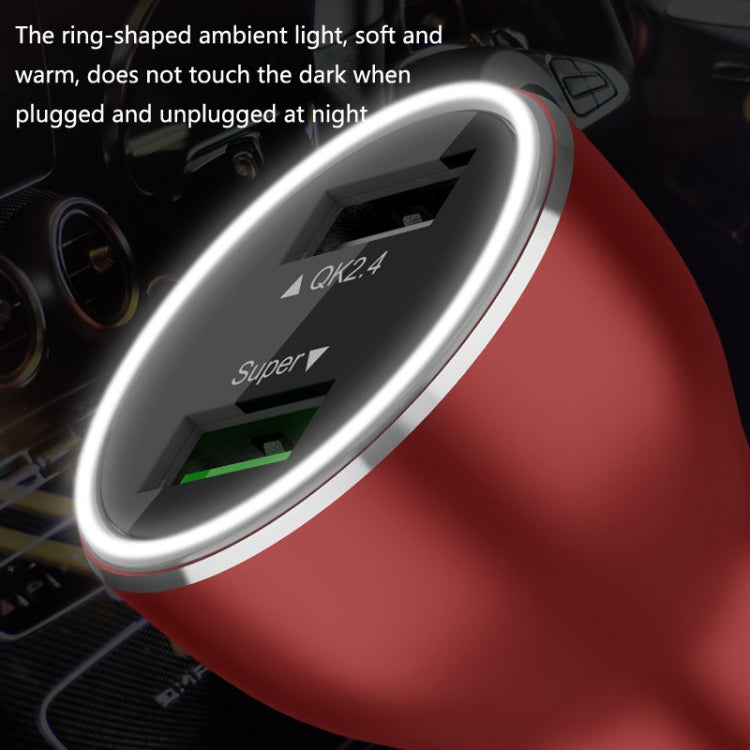 QIAKEY QK505 Dual Ports Fast Charge Car Charger(Black) - Car Charger by QIAKEY | Online Shopping South Africa | PMC Jewellery