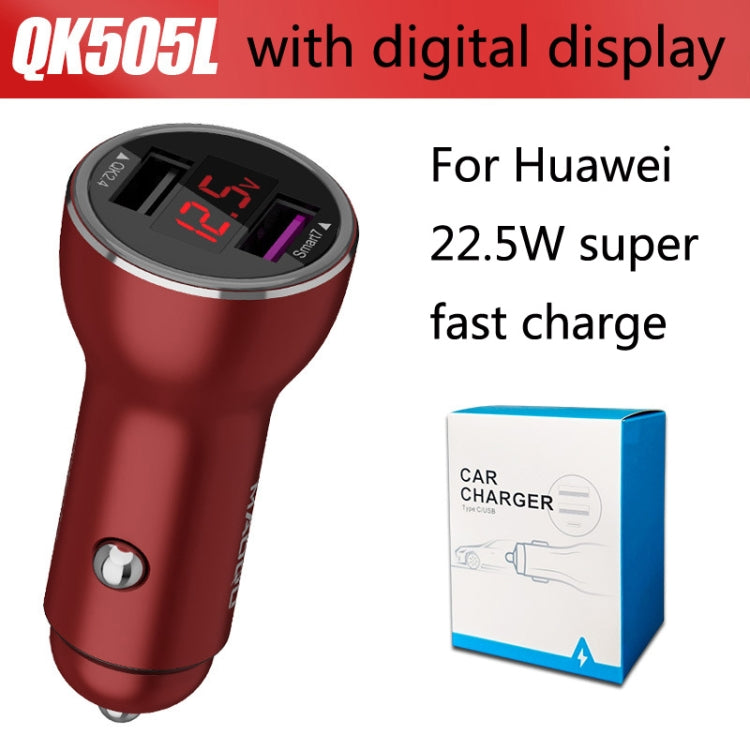 QIAKEY QK505L Dual Ports Fast Charge Car Charger(Red) - Car Charger by QIAKEY | Online Shopping South Africa | PMC Jewellery