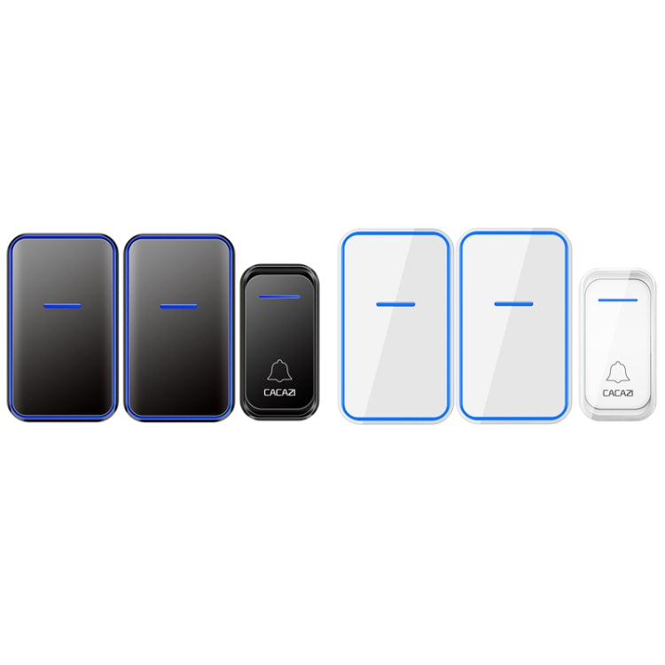 CACAZI A68-2 One to Two Wireless Remote Control Electronic Doorbell Home Smart Digital Wireless Doorbell, Style:US Plug(Black) - Wireless Doorbell by CACAZI | Online Shopping South Africa | PMC TechLife | Buy Now Pay Later Mobicred