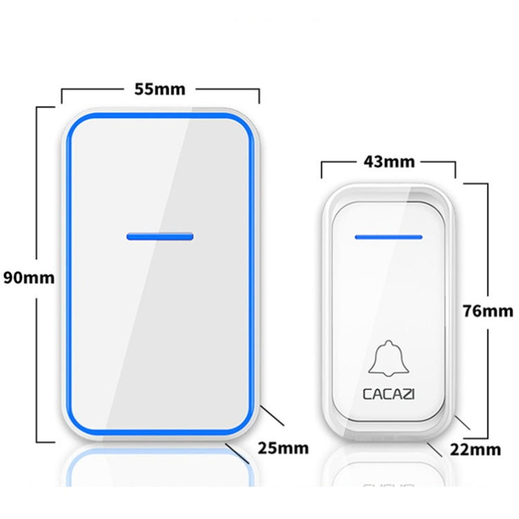 CACAZI A68-2 One to Two Wireless Remote Control Electronic Doorbell Home Smart Digital Wireless Doorbell, Style:EU Plug(Black) - Wireless Doorbell by CACAZI | Online Shopping South Africa | PMC TechLife | Buy Now Pay Later Mobicred