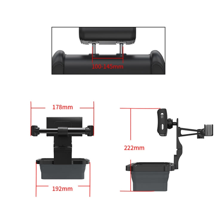 CHZ-12 Car Rear Pillow Telescopic Bracket Car Seat Phone Holder(Dark Gray) - Car Holders by PMC TechLife | Online Shopping South Africa | PMC TechLife