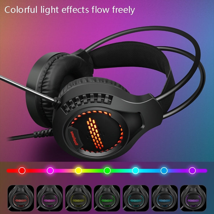 Smailwolf AK3 3.5mm Double Plug Version Game Wired Luminous Desktop Computer Headset(White) - Multimedia Headset by AK3 | Online Shopping South Africa | PMC Jewellery