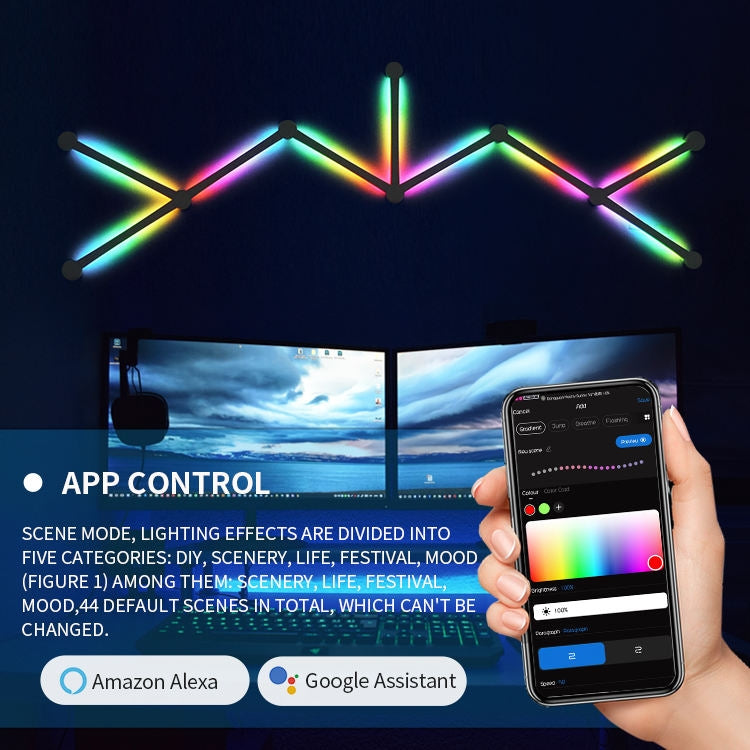 JSK-P22 Smart RGB Mosaic Light Rhythm Light Support Amazon Alexa / Google Assistant /DuerOS EU Plug(Black) - Novelty Lighting by PMC TechLife | Online Shopping South Africa | PMC TechLife