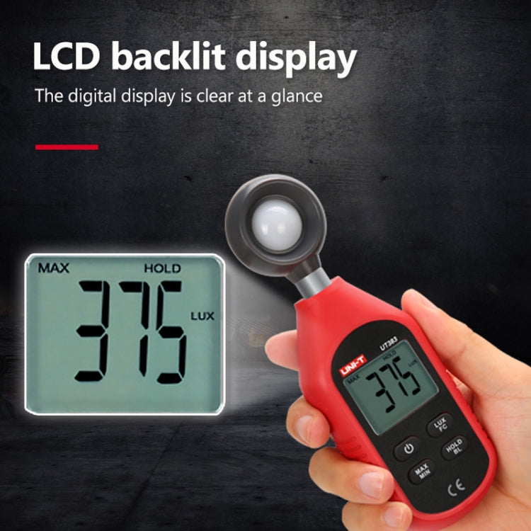UNI-T UT383 200,000 LUX Digital Luxmeter Luminance Light Meter With LCD Backlit Display - Light & Sound Meter by UNI-T | Online Shopping South Africa | PMC TechLife | Buy Now Pay Later Mobicred