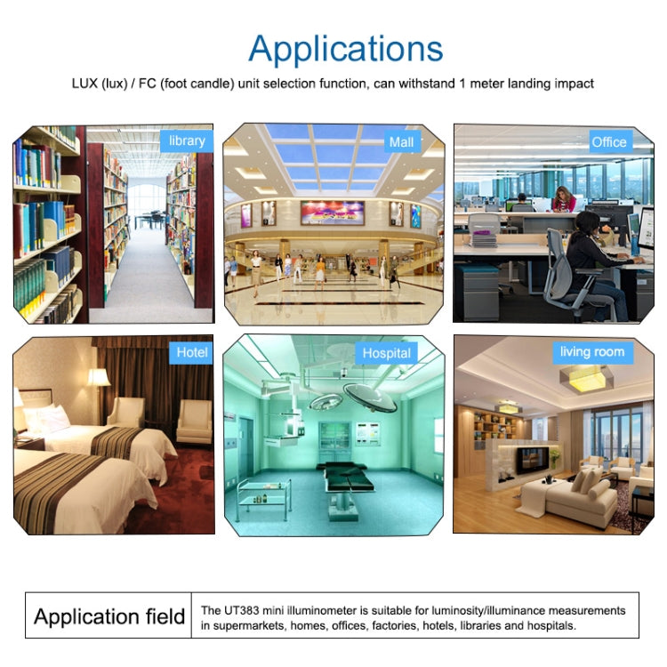 UNI-T UT383 200,000 LUX Digital Luxmeter Luminance Light Meter With LCD Backlit Display - Light & Sound Meter by UNI-T | Online Shopping South Africa | PMC TechLife | Buy Now Pay Later Mobicred