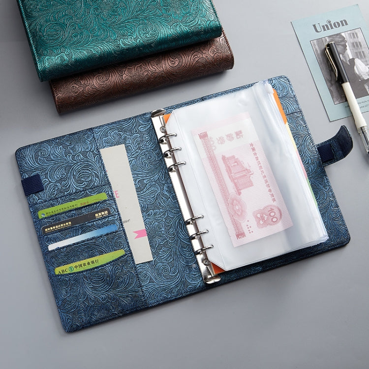 A5 YMX-007 PU Leather Budget Binder Notebook Embossed Model Handbook(Dark Black) - Notebooks by PMC TechLife | Online Shopping South Africa | PMC TechLife | Buy Now Pay Later Mobicred