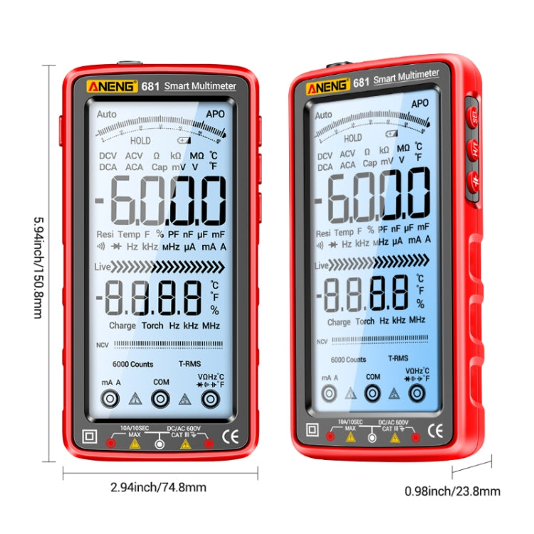 ANENG 681 LCD Digital Display Screen Smart Automatic Range Rechargeable Multimeter(Black) - free shipping - PMC TechLife - Order now!
