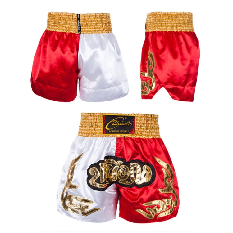 ZhuoAo Muay Thai/Boxing/Sanshou/Fighting Shorts for Men and Women, Size:L(Yellow Waist Stitching) - Sportswear by ZhuoAo | Online Shopping South Africa | PMC Jewellery