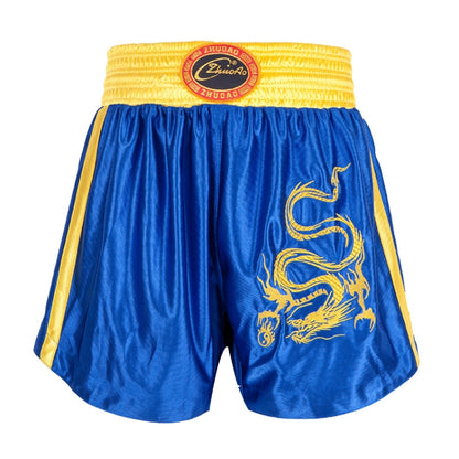 ZhuoAo Muay Thai/Boxing/Sanshou/Fighting Shorts for Men and Women, Size:M(Embroidered Dragon Blue) - Sportswear by ZhuoAo | Online Shopping South Africa | PMC Jewellery