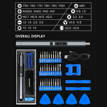 36 In 1 Rechargeable Mini Electric Screwdriver Set With 3LED Lighting(Red) - Screwdriver Set by PMC Jewellery | Online Shopping South Africa | PMC Jewellery