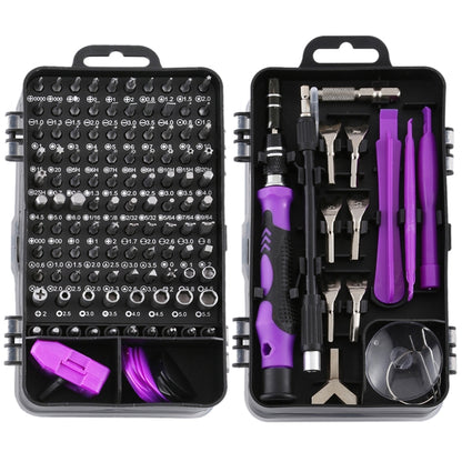 135 in 1 DIY Mobile Phone Disassembly Tool Clock Repair Multi-function Tool Screwdriver Set(Black Purple) - Screwdriver Set by PMC Jewellery | Online Shopping South Africa | PMC Jewellery