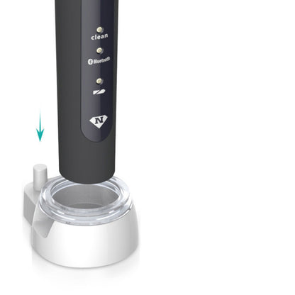 Wireless Rechargeable Waterproof Electric Toothbrush Rotary Brush Head(Black) - Toothbrushes by PMC Jewellery | Online Shopping South Africa | PMC Jewellery